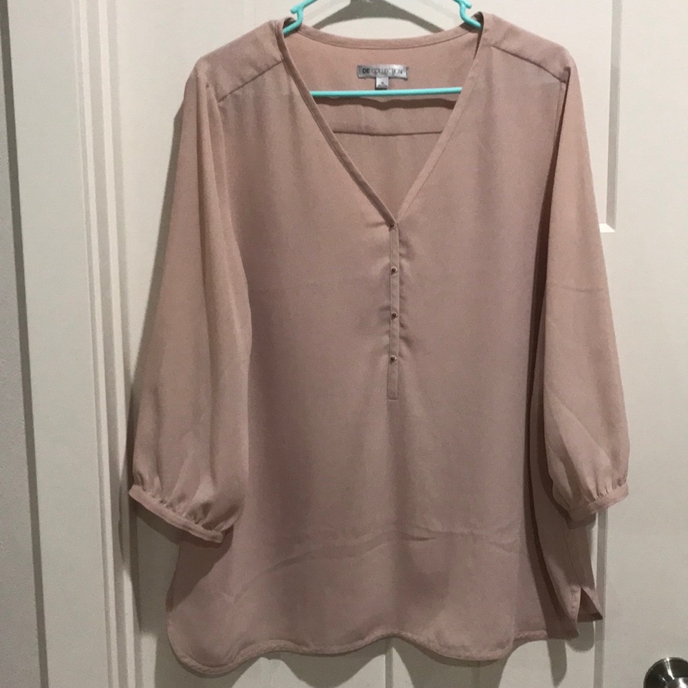 Mauve V neck flowy blouse